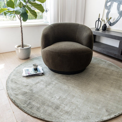 Rond Vloerkleed Felva Viscose Silk Groen