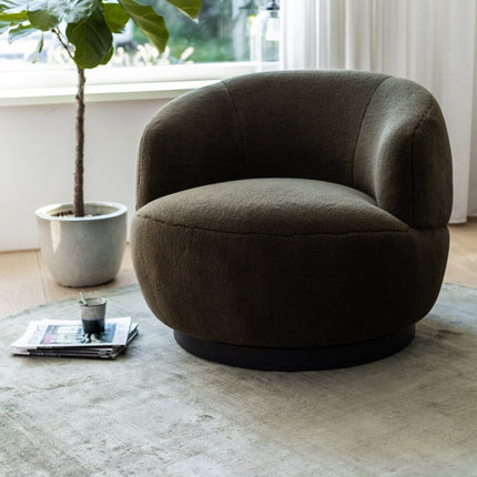 Rond Vloerkleed Felva Viscose Silk Groen