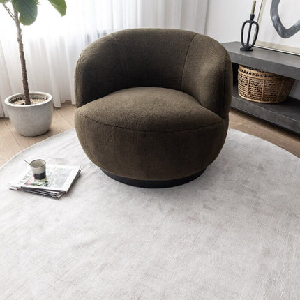 Rond Vloerkleed Felva Viscose Silk Silver