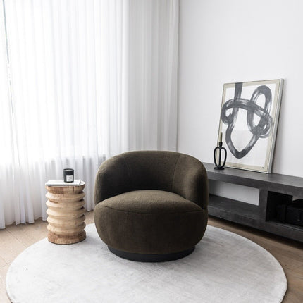 Rond Vloerkleed Felva Viscose Silk Silver
