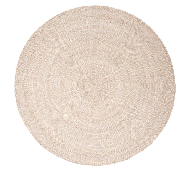 Rond wollen vloerkleed Gapo beige