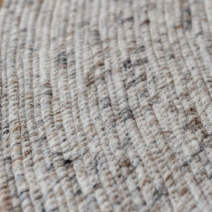 Rond wollen vloerkleed Gapo beige/wit gemeleerd