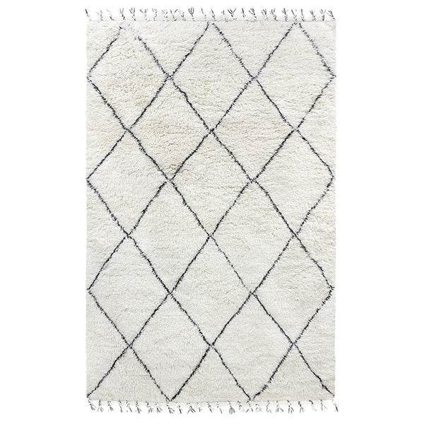 HKliving berber wollen vloerkleed zwart/wit - Vloerkledenloods