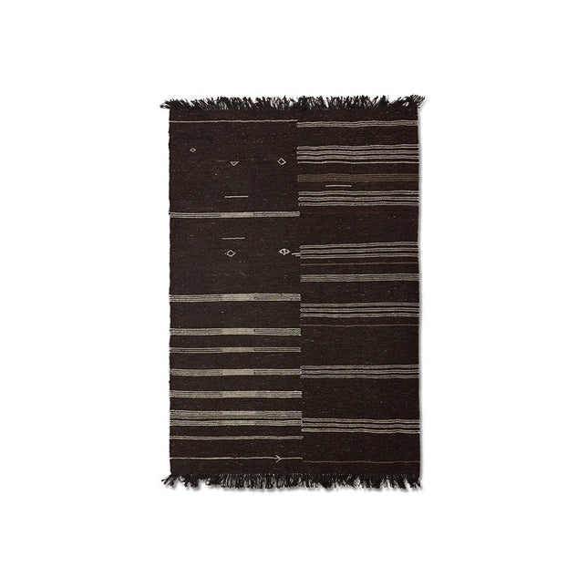 HKliving gestreept wollen Kelim 150x240cm - Vloerkledenloods