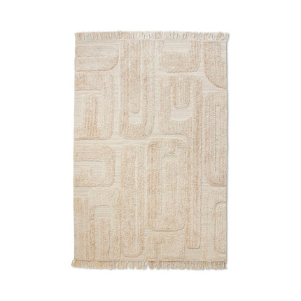 HKliving getuft wollen vloerkleed Limestone - Vloerkledenloods