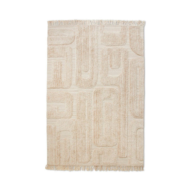 HKliving getuft wollen vloerkleed Limestone - Vloerkledenloods