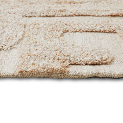 HKliving getuft wollen vloerkleed Limestone - Vloerkledenloods