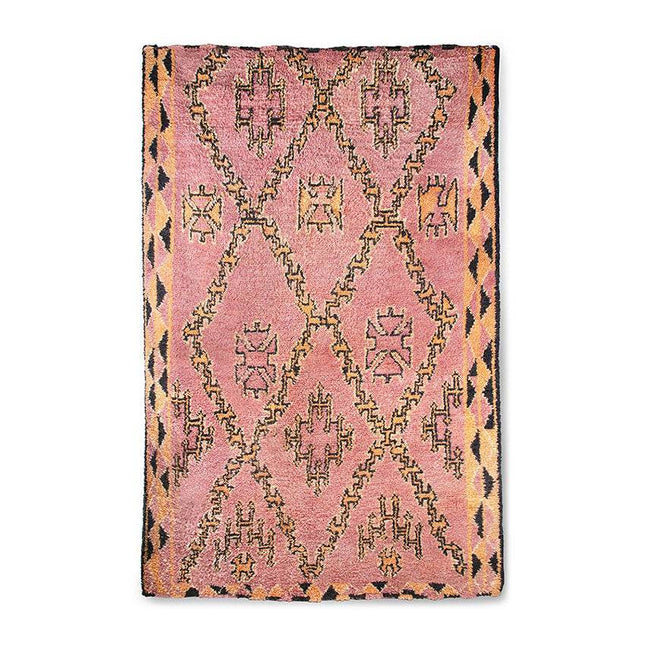 HKliving handgeknoopt berber wollen vloerkleed terra/oranje 180x280cm - Vloerkledenloods