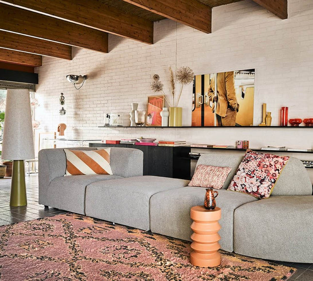 HKliving handgeknoopt berber wollen vloerkleed terra/oranje 180x280cm - Vloerkledenloods