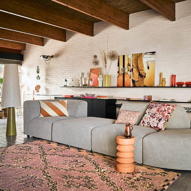HKliving handgeknoopt berber wollen vloerkleed terra/oranje 180x280cm - Vloerkledenloods