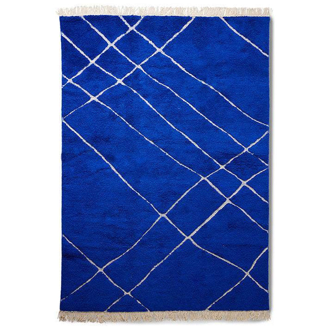 HKliving handgeknoopt wollen vloerkleed cobalt 200x300cm - Vloerkledenloods
