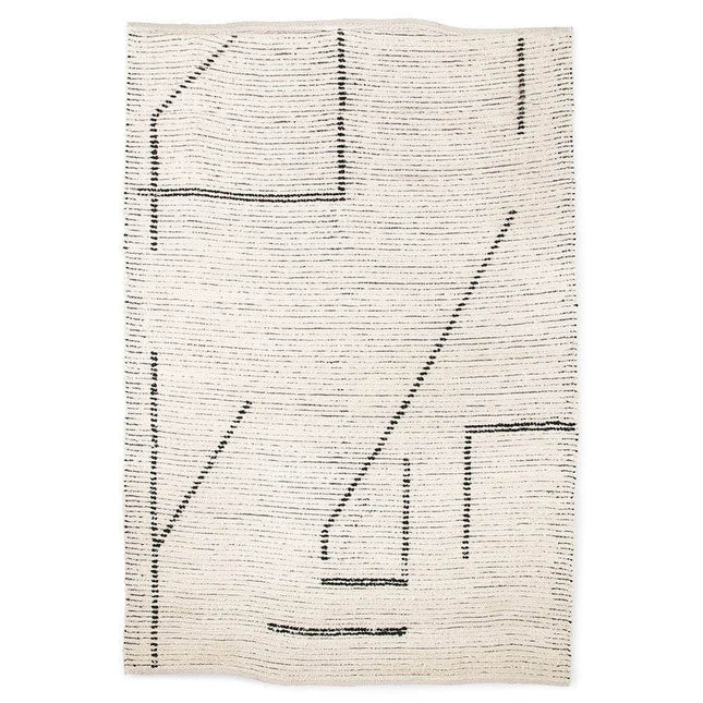 HKliving handgewoven vloerkleed cream/charcoal 200x300cm - Vloerkledenloods