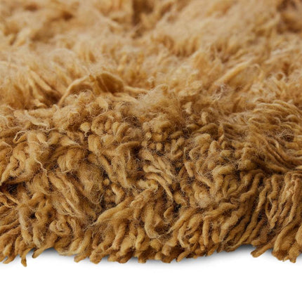HKliving hoogpolig rond vloerkleed caramel 200cm - Vloerkledenloods