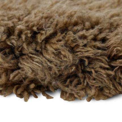 HKliving hoogpolig rond vloerkleed sage 150cm - Vloerkledenloods
