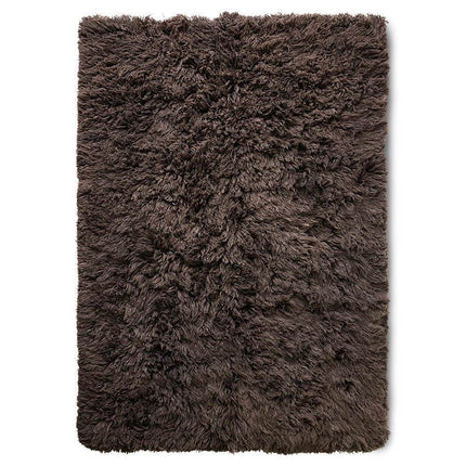 HKliving hoogpolig vloerkleed espresso 200x300cm - Vloerkledenloods