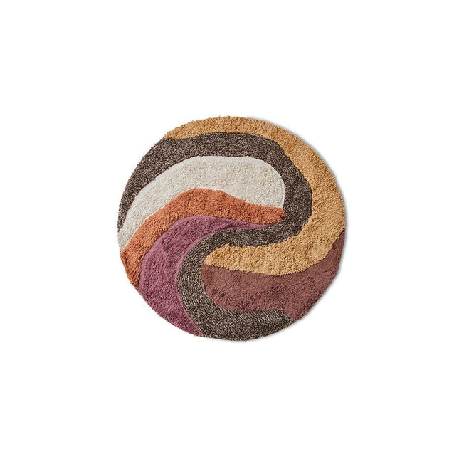 HKliving rond getuft vloerkleed Melange 150cm - Vloerkledenloods