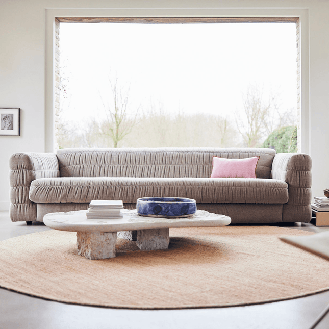 HKliving rond gewoven hennep vloerkleed 250cm - Vloerkledenloods