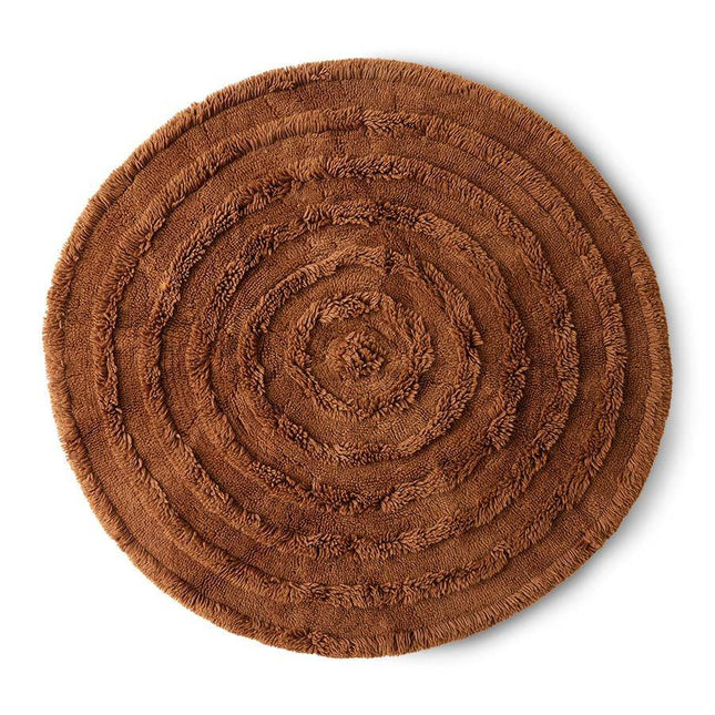 HKliving rond wollen vloerkleed mahogany 150cm - Vloerkledenloods