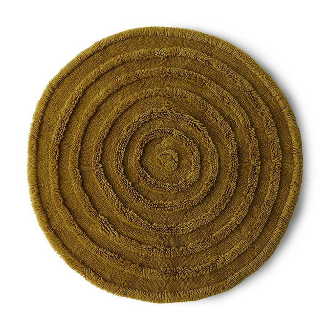 HKliving rond wollen vloerkleed seaweed 150cm - Vloerkledenloods