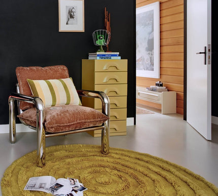 HKliving rond wollen vloerkleed seaweed 150cm - Vloerkledenloods