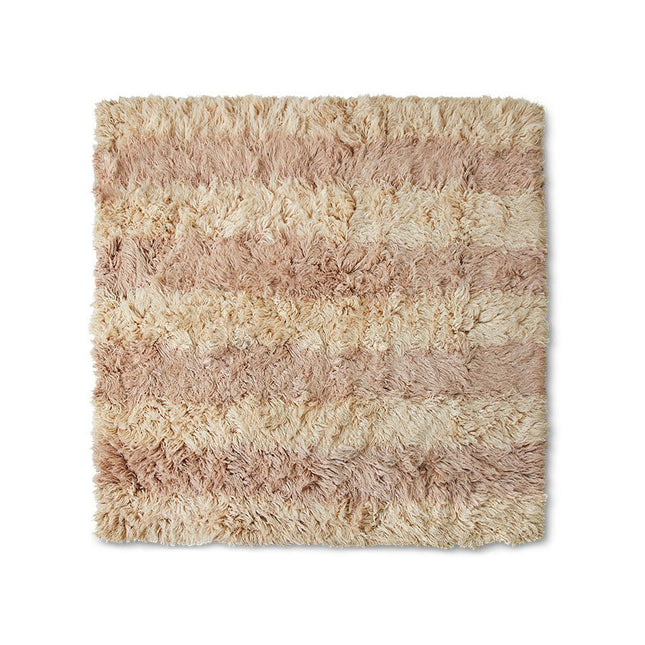 HKliving vierkant fluffy vloerkleed Shore 250x250cm - Vloerkledenloods