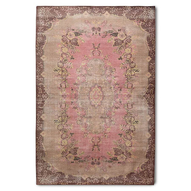 HKliving wol geknoopt vloerkleed floral pink 200x300cm - Vloerkledenloods