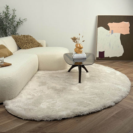 Hoogpolig Organisch vloerkleed Furr Stone beige - Interieur05 - Vloerkledenloods