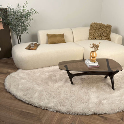 Hoogpolig Organisch vloerkleed Furr Stone beige - Interieur05 - Vloerkledenloods