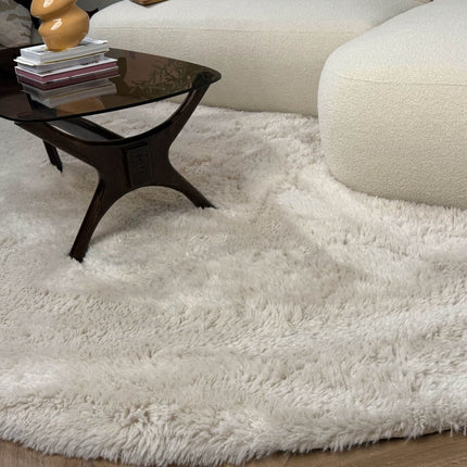 Hoogpolig Organisch vloerkleed Furr Stone beige - Interieur05 - Vloerkledenloods
