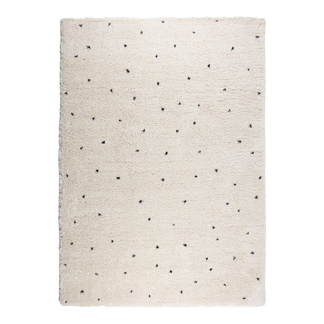 Kindervloerkleed  hoogpolig Cream/Zwart - Dots