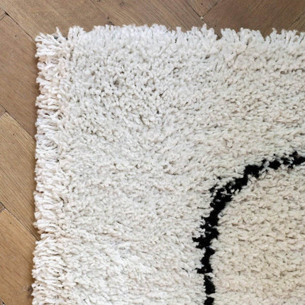 Hoogpolig Vloerkeed Lines wit - Vloerkledenloods