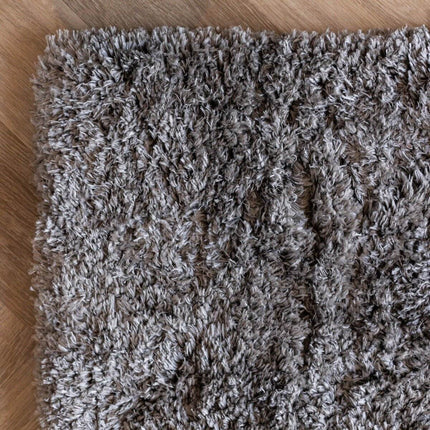 Hoogpolig vloerkleed Fender grijs/lichtgrijs - Vloerkledenloods