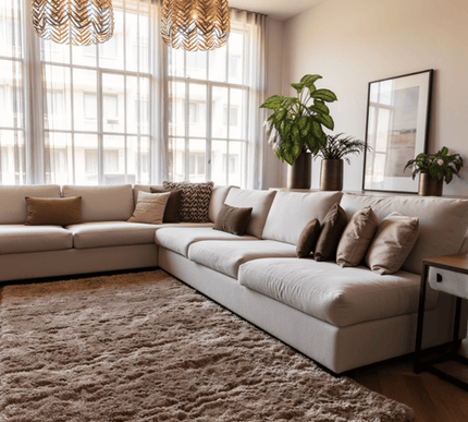 Hoogpolig vloerkleed Fender taupe - Vloerkledenloods