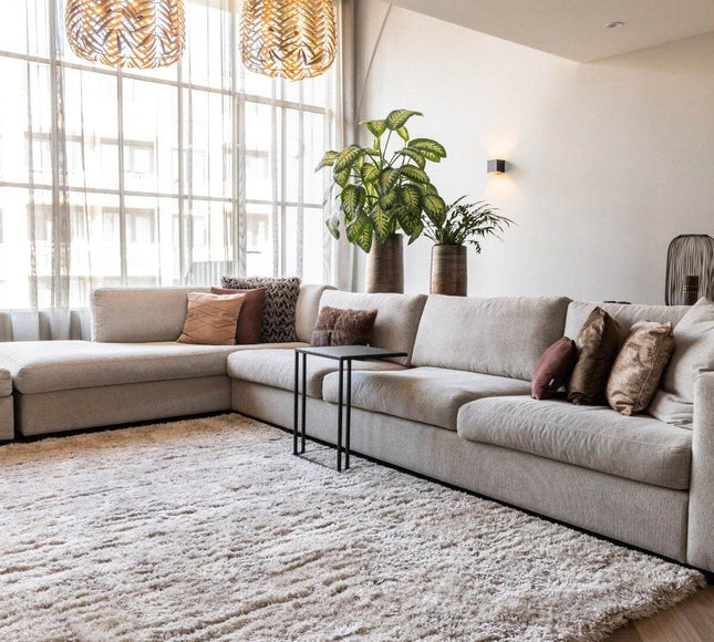Hoogpolig vloerkleed Fender wit/creme - Vloerkledenloods