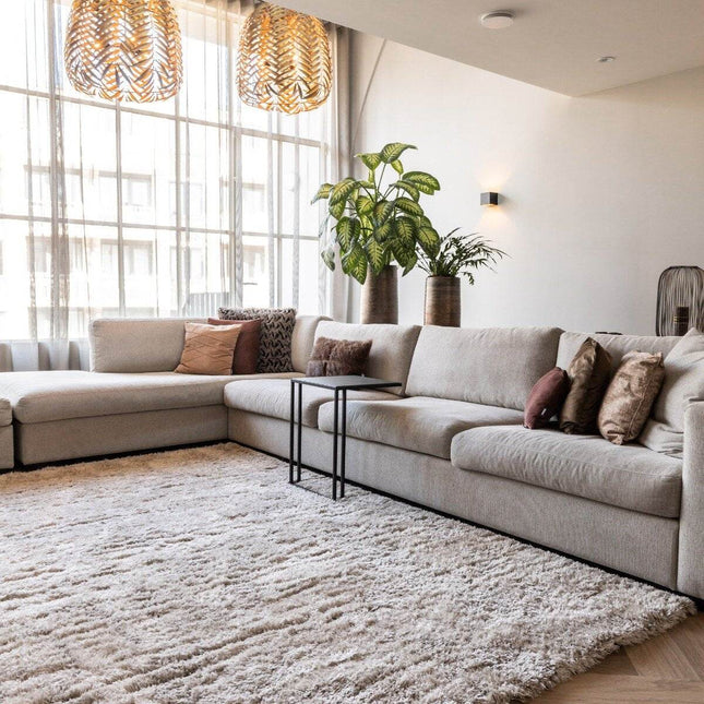 Hoogpolig vloerkleed Fender wit/creme - Vloerkledenloods