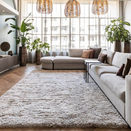 Hoogpolig vloerkleed Fender wit/creme - Vloerkledenloods