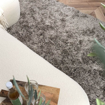 Hoogpolig vloerkleed Nika antraciet polyester - Interieur05 - Vloerkledenloods