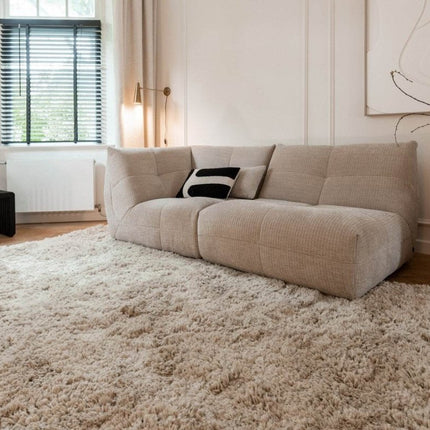 Hoogpolig Vloerkleed Pilo Beige Polyester Interieur05 - Vloerkledenloods