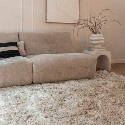 Hoogpolig Vloerkleed Pilo Beige Polyester Interieur05 - Vloerkledenloods