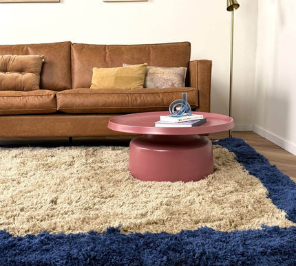 Hoogpolig vloerkleed Pilo beige/blauw polyester Interieur05 - Vloerkledenloods