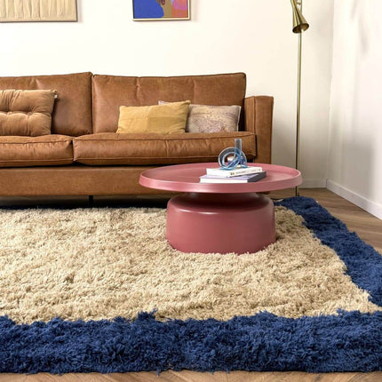 Hoogpolig vloerkleed Pilo beige/blauw polyester Interieur05 - Vloerkledenloods