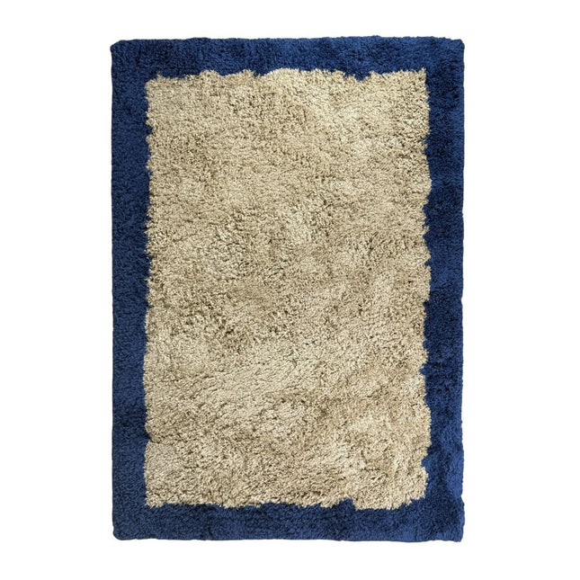 Hoogpolig vloerkleed Pilo beige/blauw polyester Interieur05 - Vloerkledenloods
