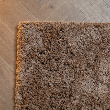 Hoogpolig Vloerkleed Pilo Bruin Polyester Interieur05 - Vloerkledenloods