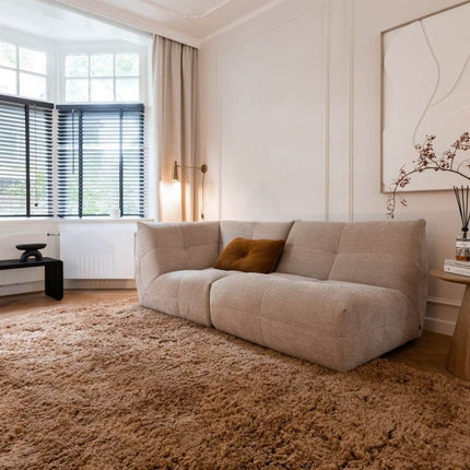 Hoogpolig Vloerkleed Pilo Bruin Polyester Interieur05 - Vloerkledenloods
