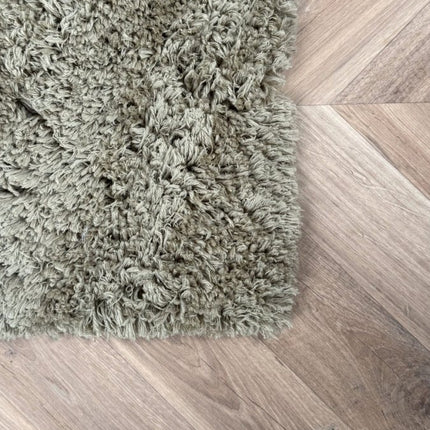 Hoogpolig vloerkleed Pilo groen polyester Interieur05 - Vloerkledenloods