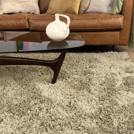 Hoogpolig vloerkleed Pilo groen polyester Interieur05 - Vloerkledenloods