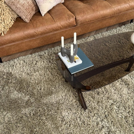 Hoogpolig vloerkleed Pilo groen polyester Interieur05 - Vloerkledenloods