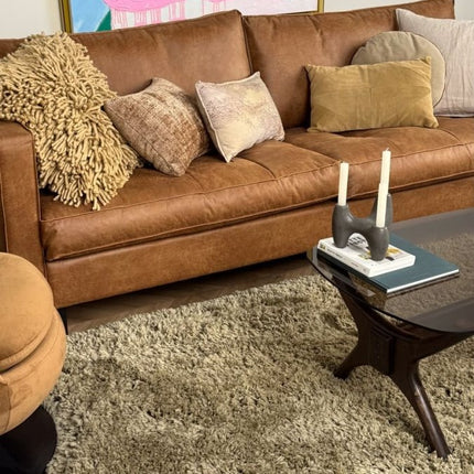 Hoogpolig vloerkleed Pilo groen polyester Interieur05 - Vloerkledenloods