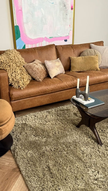 Hoogpolig vloerkleed Pilo groen polyester Interieur05 - Vloerkledenloods