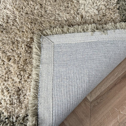 Hoogpolig vloerkleed Pilo groen/beige polyester Interieur05 - Vloerkledenloods